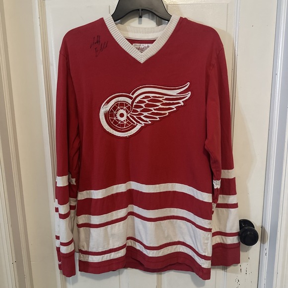 Detroit Red Wings Mitchell & Ness‎ Jersey Size Medium Signed